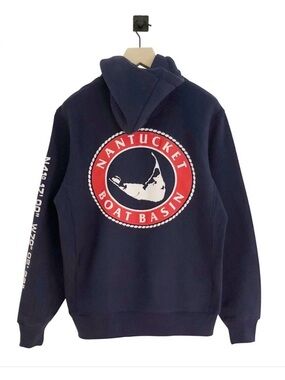 Nantucket Boat Basin Super Heavyweight Navy Hoodie L